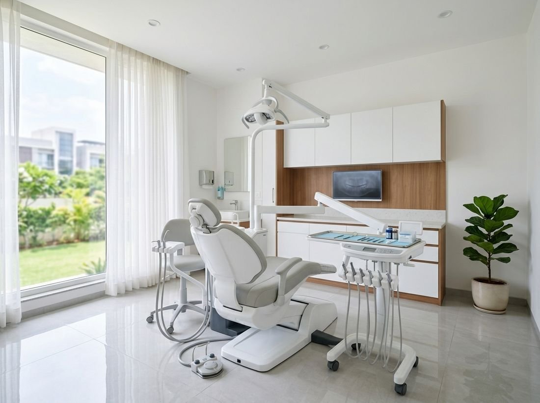 A modern, sterilised dental treatment room