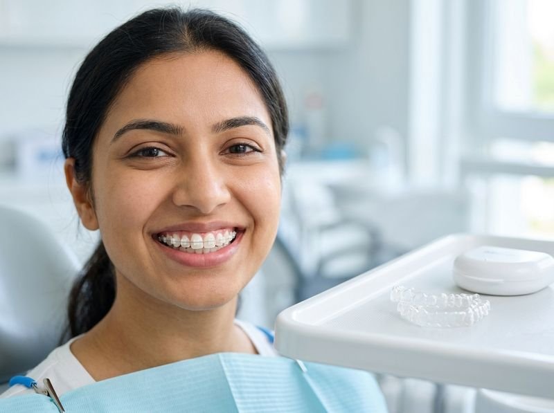 Orthodontic braces used to straighten crowded and crooked teeth