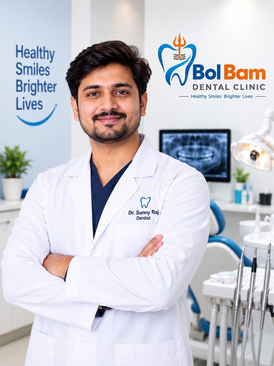 Portrait placeholder for Dr. Sunny Raj, dentist at Bol Bam Dental Clinic